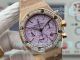Swiss clone Audemars Piguet Royal Oak 38mm 7750 Lavender Purple Diamond Rose Gold Watch (3)_th.jpg